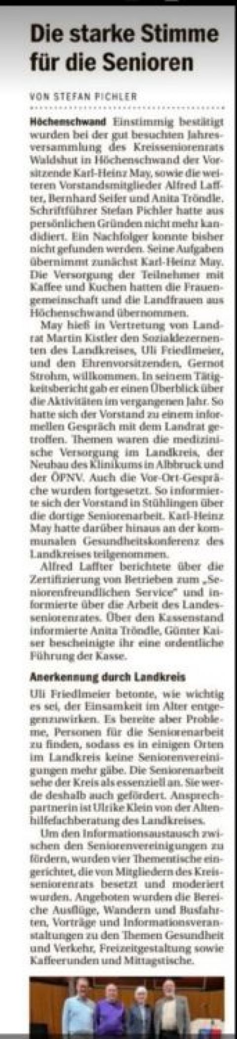 Pressebericht Mitgliederversammlung 2024 / Kreisseniorenrat Waldshut